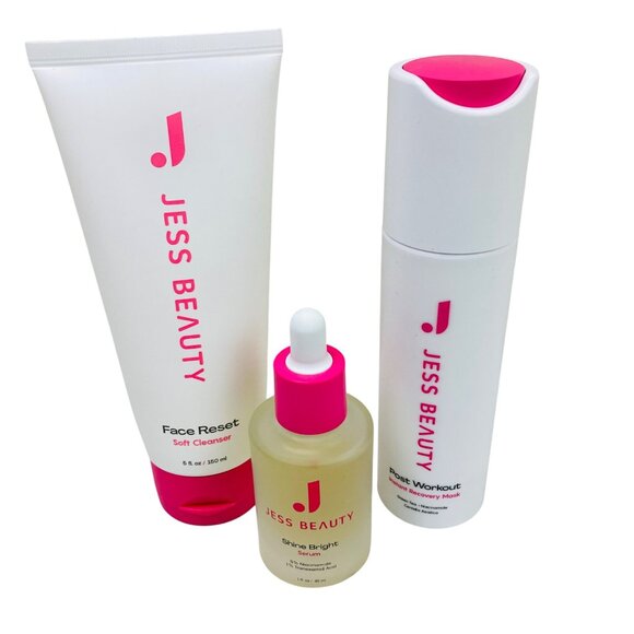 Jess Beauty Set: Face Reset Cleanser Shine Bright Serum & Reset Workout Mist - Picture 1 of 1